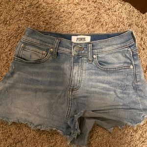 light wash jean shorts